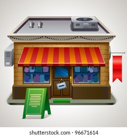 Illustration of small store. XXL icon