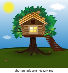 Illustration of a small tree house
