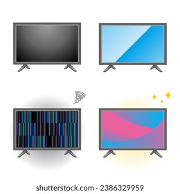 It is an illustration of a small TV set of 4 points.