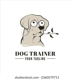 Illustration Smart Dog Trainer Logo Design 