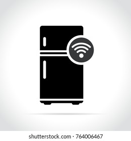 Illustration Of Smart Fridge Icon On White Background