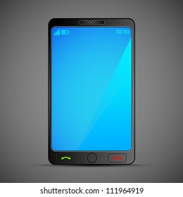 illustration of smart mobile phone on abstract background