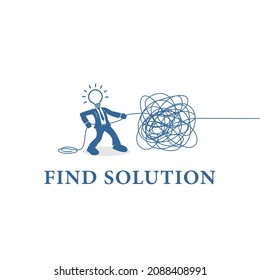 Illustration of smart people finding solutions, solving problems
