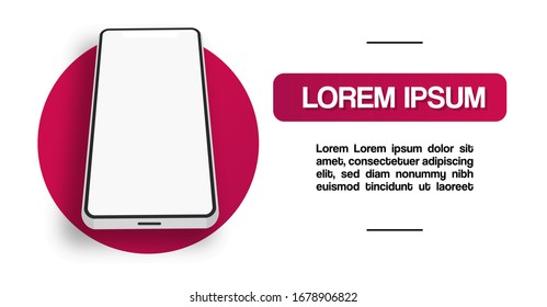 Illustration of smart phone bottom view banner for telephone business networking and technology