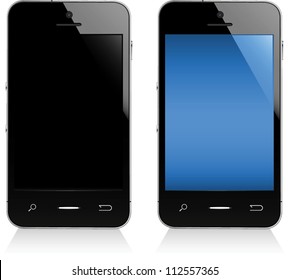 Illustration of a smart phone.  Fully editable vector graphics.