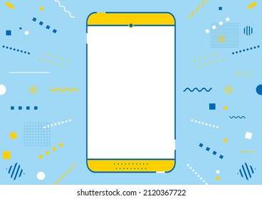 ilustración de teléfono inteligente y línea de efecto geométrico