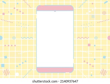 ilustración de teléfono inteligente y línea de efecto geométrico