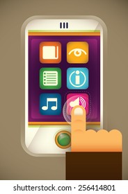 Illustration of smart phone. Vector illustration.