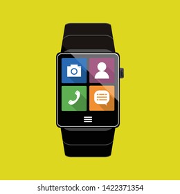 Illustration of smart watch. Flat illustration. Vector illustration