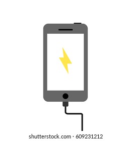 illustration of smartphone is being charged