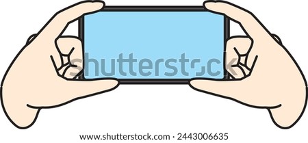 Illustration of a smartphone being held in landscape mode