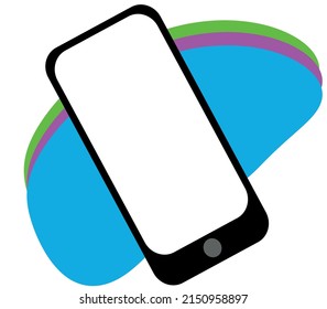 Illustration of a smartphone. Black frame for smartphone. Standard classic smartphone. Template for interface, design, infographic or presentation. vector