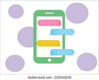 illustration of smartphone with blank message text box