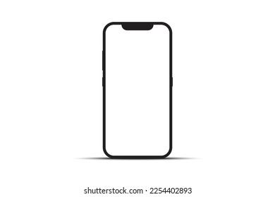 illustration of smartphone with blank screen isolated on white background