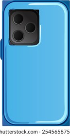 Illustration of a smartphone with a blue case