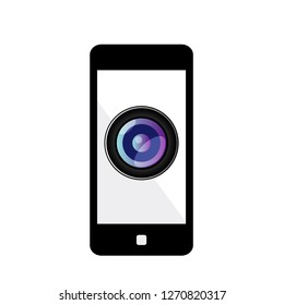 Illustration of smartphone and camera app.