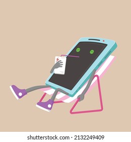 ilustración del carácter de smartphone que se está cobrando	