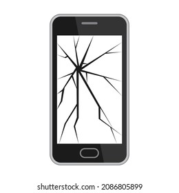 Illustration of a smartphone with a cracked screen