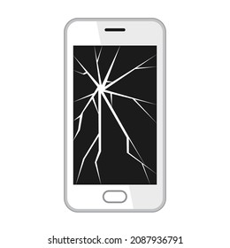 Illustration of a smartphone with a cracked screen