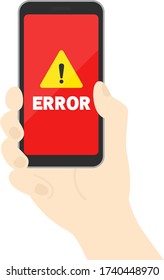 Ilustración de un smartphone con una pantalla de error mostrada.