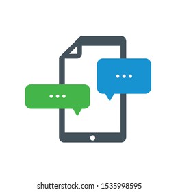 Illustration Smartphone or Gadget with Simple Bubble Chat - Vector