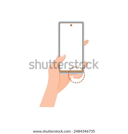 Illustration of a smartphone held in one hand with the pinky finger supporting the bottom of the smartphone (smartphone finger)