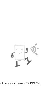 Illustration von Smartphone-Bild auf der Suche nach Signal.Unstable-Signal Smartphone