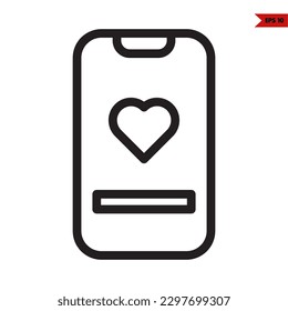 illustration of smartphone line icon 