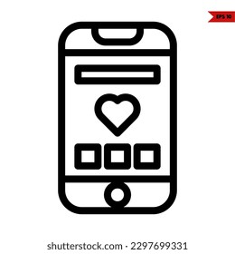 illustration of smartphone line icon 