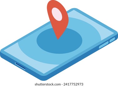 Illustration of smartphone and location information