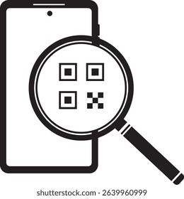 an illustration of a smartphone with a magnifying glass