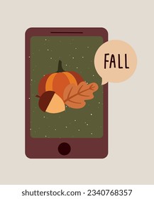  Illustration Smartphone with Message Fall