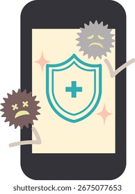 Ilustración de un smartphone protegido por seguridad