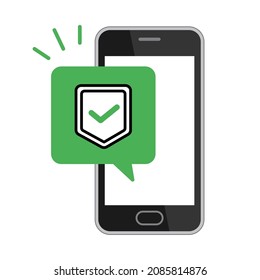 Ilustración de un smartphone con medidas de seguridad