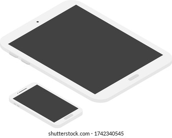 Illustration of smartphone and tablet, isometric