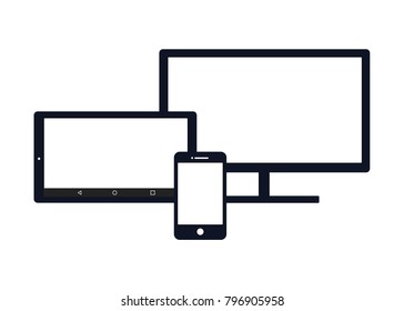 Illustration of smartphone, tablet and pc