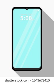 
ilustración de un smartphone con fondo blanco y sombra