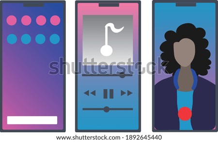 illustration of smartphones (3 different patterns)