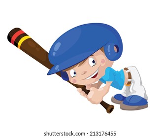 illustration of a smile baseball boy