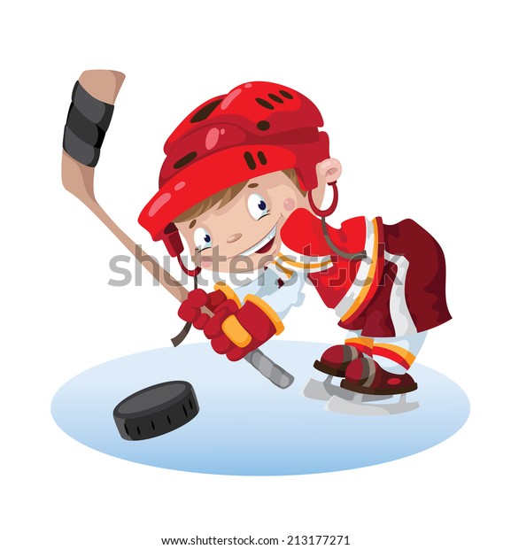 illustration of a smile boy\
hockey