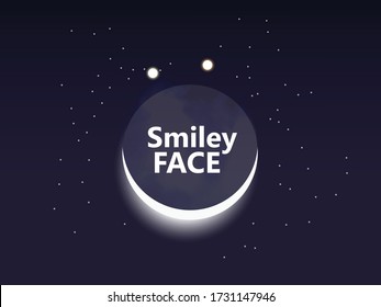 Illustration of Smile moon, amazing event was visible from all parts of the world