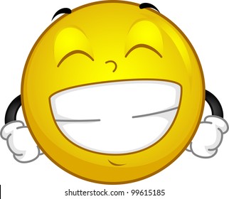 Illustration Of A Smiley Flashing A Big Grin