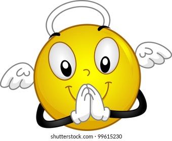 Illustration of a Smiley Representating an Angel