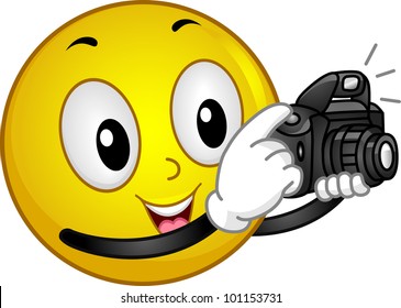 Ilustración de una sonrisa tomando una foto