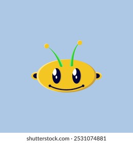 Illustration of a smiling alien emoticon