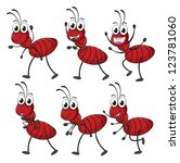 Illustration of smiling ants on a white background
