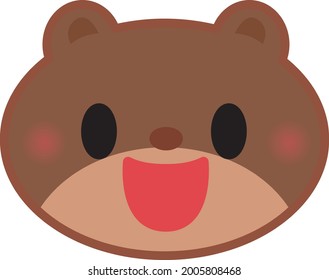 Illustration of a smiling bear's face 