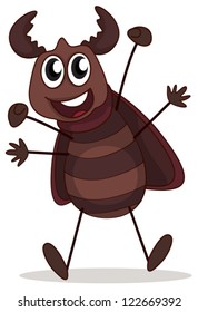 Illustration of a smiling beetle on a white background