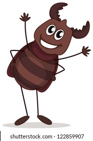 Illustration of a smiling beetle on a white background