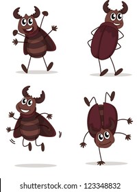 Illustration of a smiling beetles on a white background